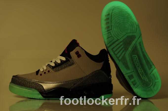 Air Jordan 3 Retro White Metallic Silver Vintage Vintage Nike Chaussures Jordan